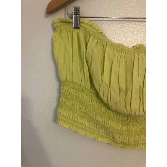 Brand New Anthropologie Pilcro Ruffled Tube Top in Lime XL - Picture 5 of 12